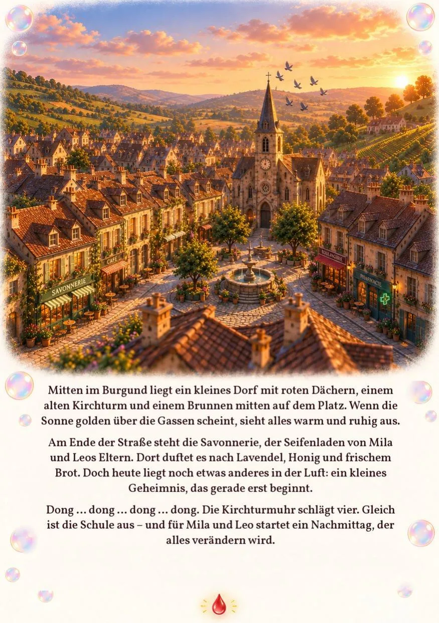 Erste Seite: das Dorf in Burgund